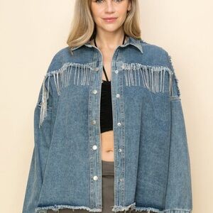 NEW Vocal Denim Jacket with Fringe Details